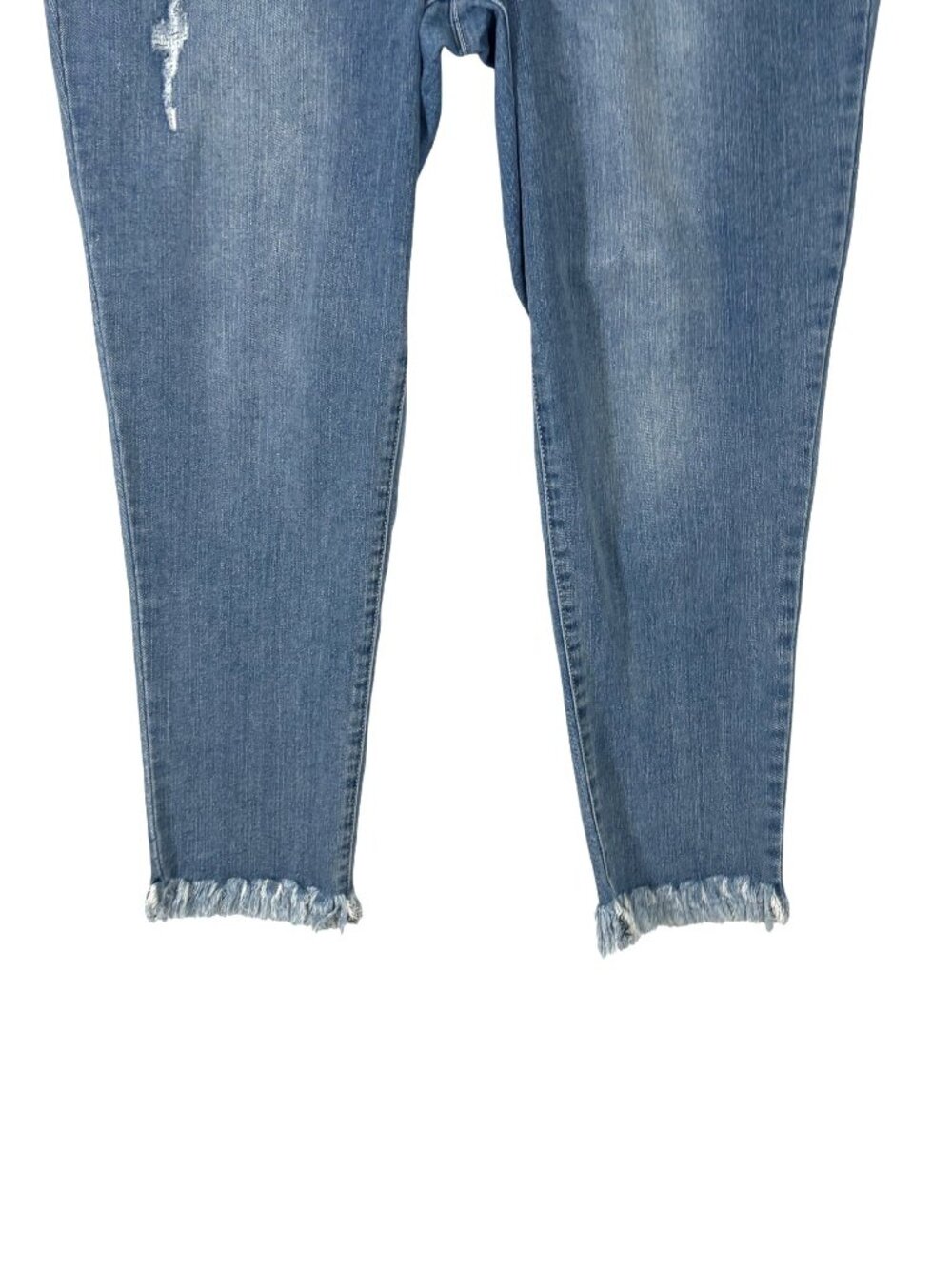 Democracy Ab Solution Distressed Crop Frayed Hem Jeans Size 14 - Picture 4 of 8